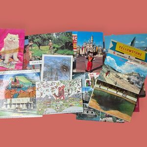 📫 VTG 70s 80s 90s POSTCARDS STAMPS MOSTLY USED INTL DOMESTIC 30 TOTAL